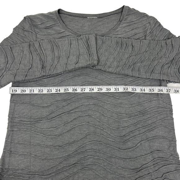 Chico’s Solid Textured Top Long Sleeve Gray M Medium 570247582 - Picture 7 of 13